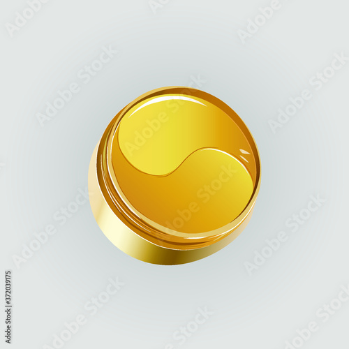 Hydrogel golden cosmetic eye patch jar. 