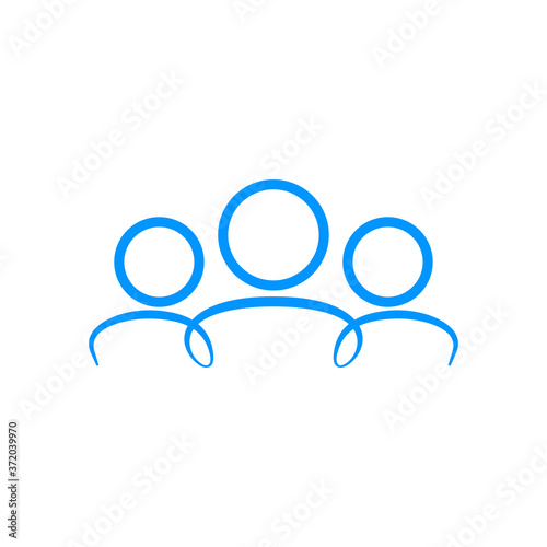 People Connect logo design template. Vector human resources label with people icons. Line creative team illustration background. Together hr concept idea