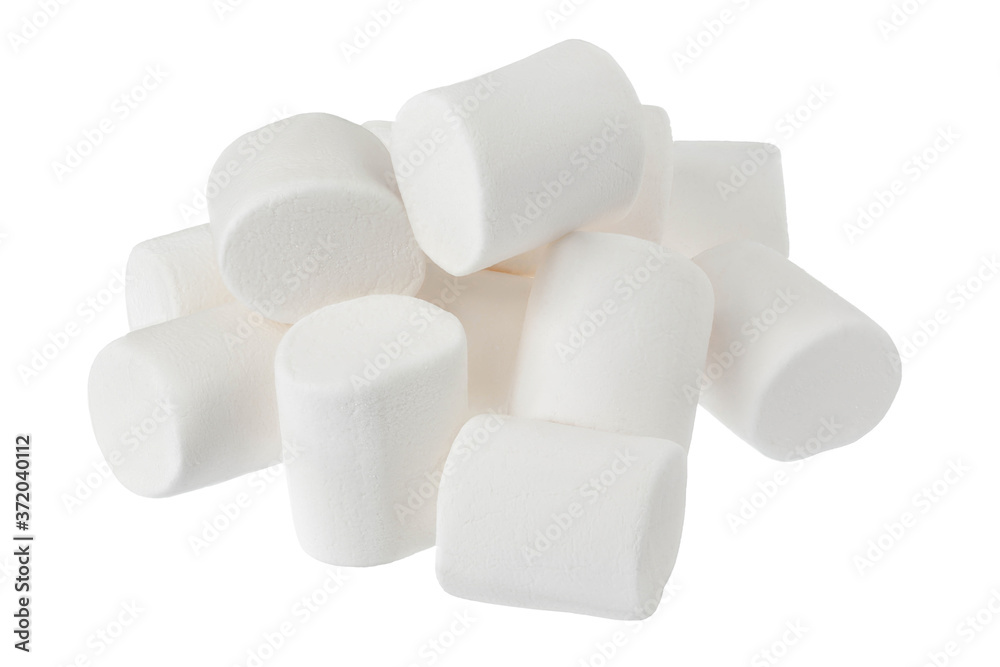 Marshmallow isolated on white background with clipping path and full depth of field