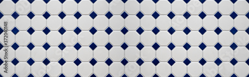 Fotografia White blue grunge seamless geometric hexagon square diamond, rhombus vintage ret