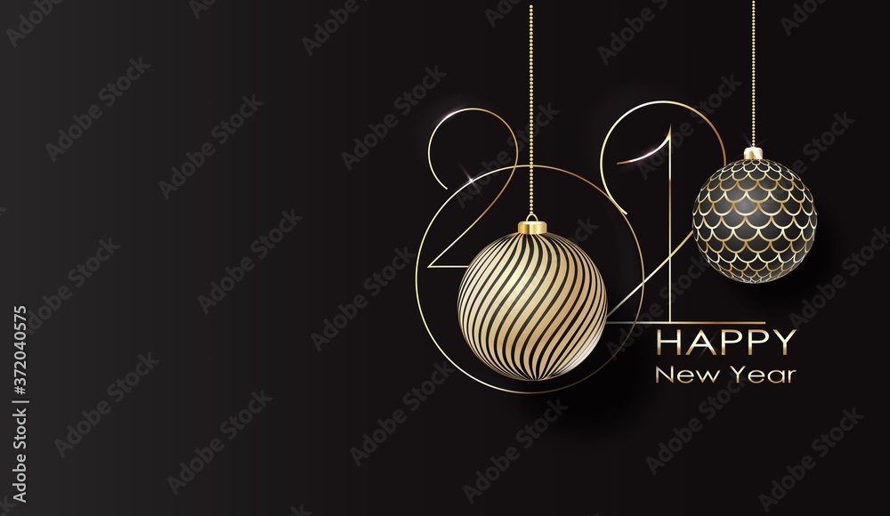 2021 Happy new year typography poster. Stock Vector | Adobe Stock