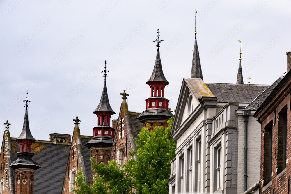 Fototapeta premium Spires, Bruges