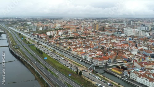 Aveiro. The Venice of Portugal. Aerial Drone Footage