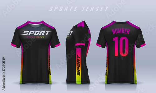 t-shirt sport design template, Soccer jersey mockup for football club. uniform front and back view.