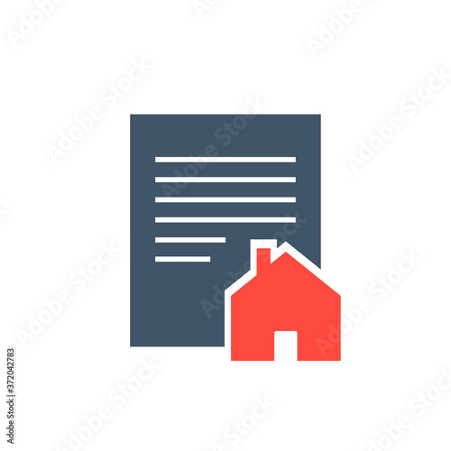 Sign of rental contract document. Rental agreement form contract. Mortgage application form icon, rental house contract creation, document terms and conditions, home loan, real estate