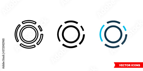 icon of 3 types color, black and white, outline. Isolated vector sign symbol.