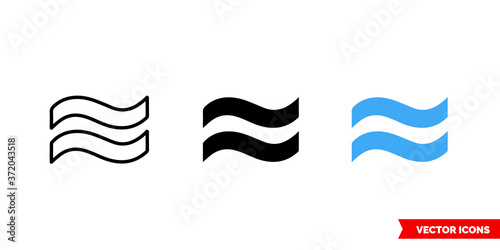 Approximately equal symbol icon of 3 types color, black and white, outline. Isolated vector sign symbol.
