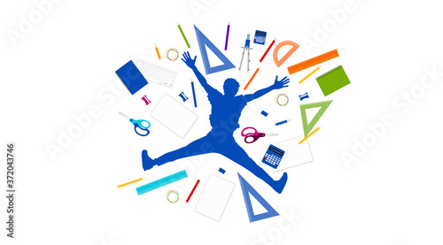 studente, materiale scolastico, scuola, studiare, cancelleria