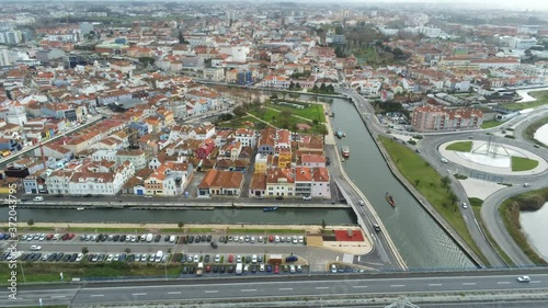 Aveiro. The Venice of Portugal. Aerial Drone Footage