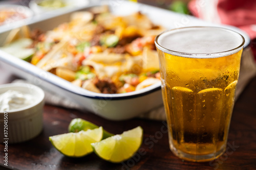 nachos with beer, party food