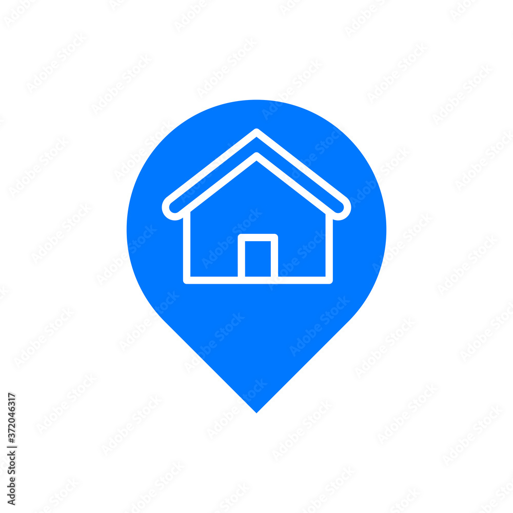 Home Icon Pin. Find your location. Navigate, gps. Vector illustration isolated Home Icon Pin. Find your location. Navigate, gps. Vector illustration isolated