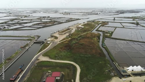 Aveiro, historical village of Portugal. Aerial Drone Footage