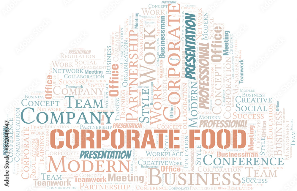 Fototapeta premium Corporate Food vector word cloud, made with text only.