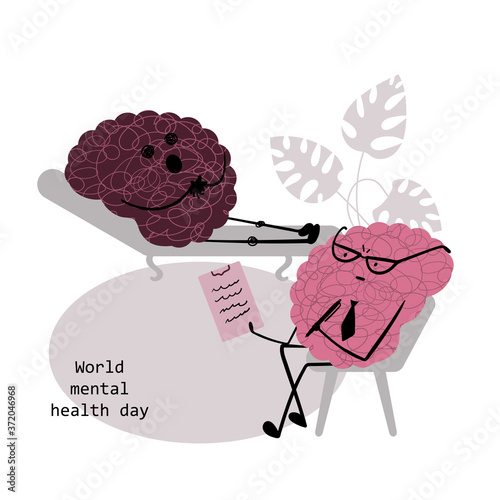 Vector illustration dedicated to World Mental Health Day.