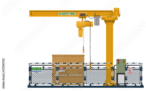 Isolated crane area on white background