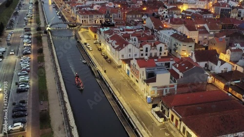 Aveiro, historical village of Portugal. Aerial Drone Footage