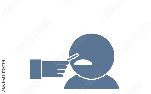 PCR検査で鼻の粘膜を採取するイラスト