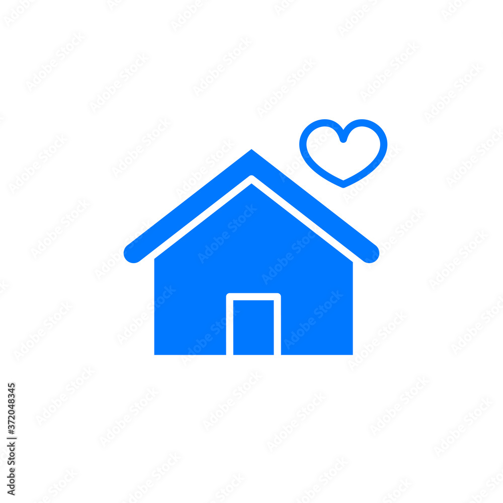 House with heart icon, vector sign. Favorite home rating symbol, logo illustration. House with heart icon, vector sign. Favorite home rating symbol, logo illustration.
