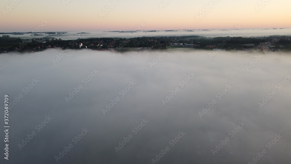 Foggy Morning Over Gudenaaen, Randers Denmark 2020