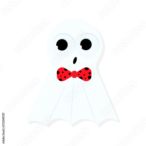 ghost or specter with red bow-tie. Vector