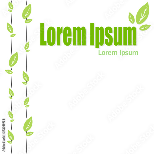 Banner edge decoration with green leaves. Vector
