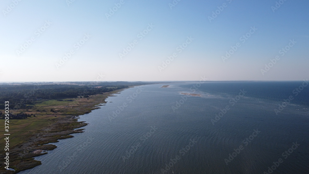 Aerial View Over Beach in Denmark, August 2020