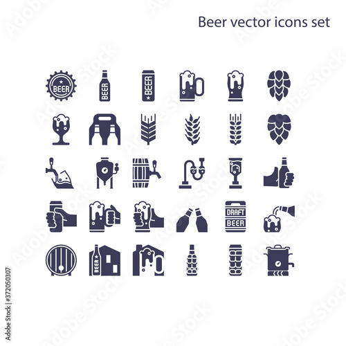 Basic element of Beer vector icons set.