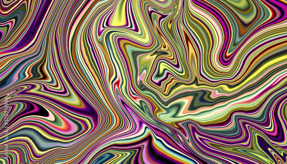 Obraz premium Multicolor digital abstract background from curved lines. Liquify Abstract texture