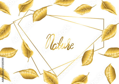 Floral background with gold autumn foliage.