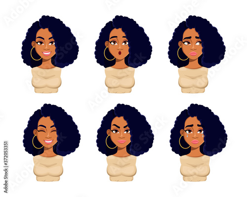 Emotions of beautiful African American woman