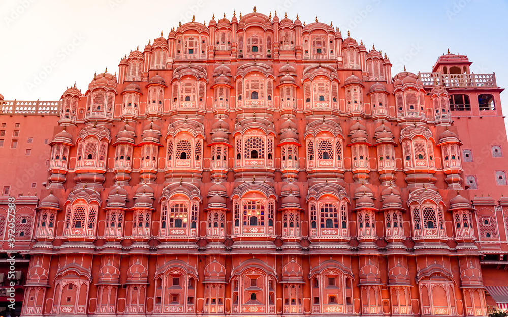 Hawa Mahal 'Palace of Winds or Breeze' is a palace in Jaipur, India. Its cultural & architectural heritage is a true reflection of fusion of Hindu Rajput architecture & Islamic Mughal architecture.