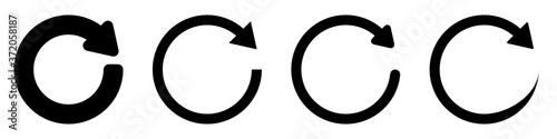 Set of refresh symbol icon. Circle arrow. Restart, update symbol photo
