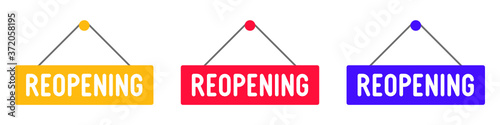 Set of Reopening label icon