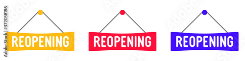 Set of Reopening label icon