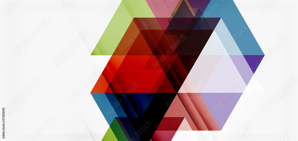 Geometric abstract background, mosaic triangle and hexagon shapes. Trendy abstract layout template for business or technology presentation, internet poster or web brochure cover, wallpaper Geometric abstract background, mosaic triangle and hexagon shapes. Trendy abstract layout template for business or technology presentation, internet poster or web brochure cover, wallpaper