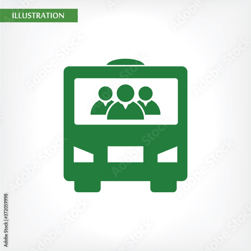 Bus  vector icon , lorem ipsum Flat design