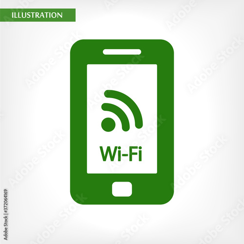 Telephone and Wi fi  vector icon  , lorem ipsum Flat design