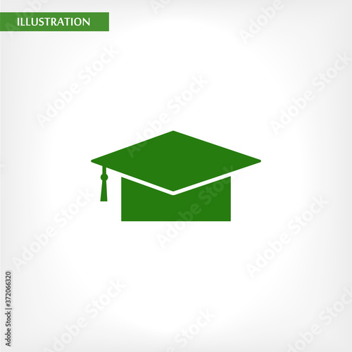 Graduation cap vector icon , lorem ipsum Flat design