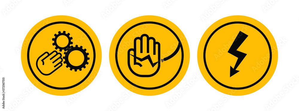 hazard sign on white background hazard sign on white background