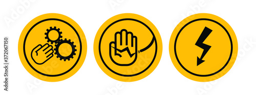 hazard sign on white background