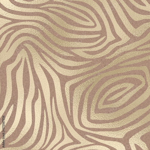 Metallic Champagne Gold Animal Print Pattern on Cork Texture Background, Digital Paper, Zebra