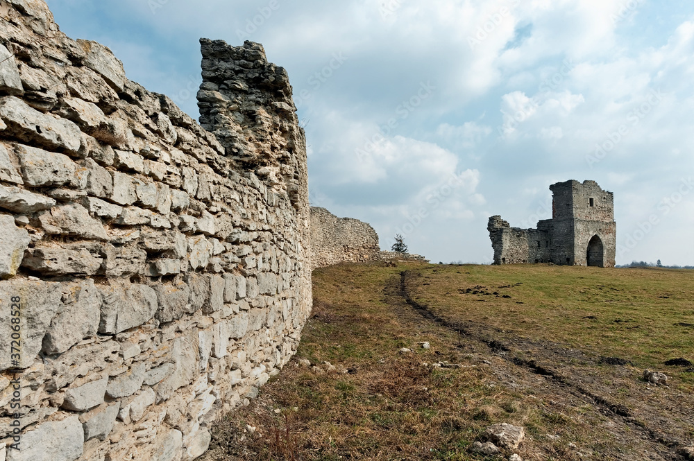 Ruins of Kremenets Castle, Kremenets town in Ukraine