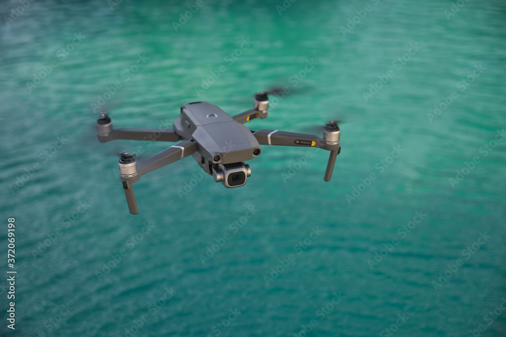 Fototapeta premium Drone shooting on the pool