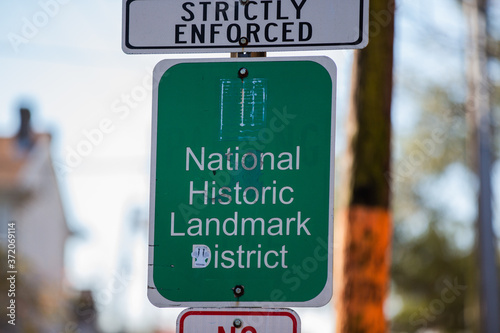 National Historic Landmark district sign in savannah Georgia 