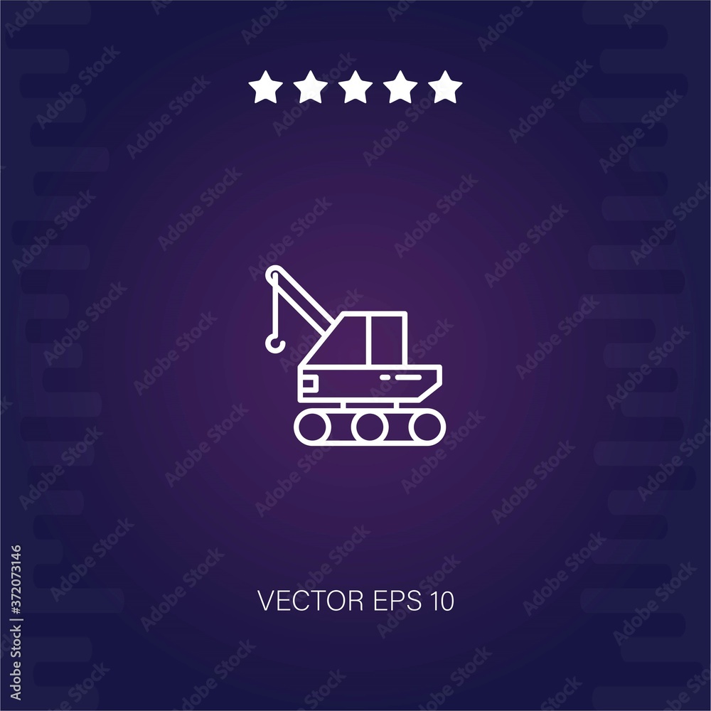 crane truck vector icon modern illustration