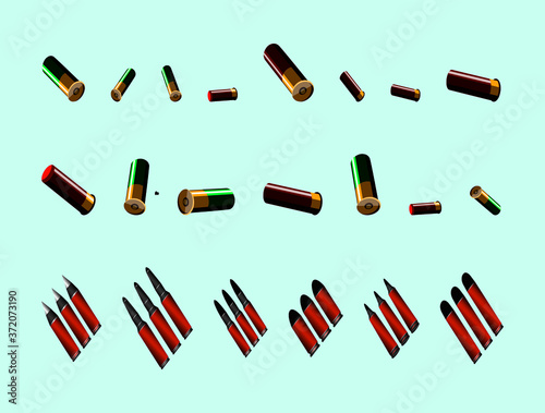 set of shotgun shell icon design template with various models. vector illustration