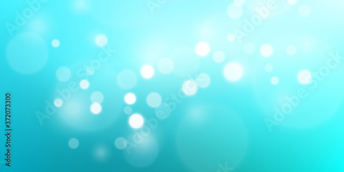 Abstract Teal azure gradient background and bokeh effect. Blurred blue turquoise water backdrop. Vector illustration for your graphic design, banner, website, brochure, card or website