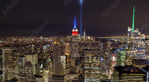 new york city night tribute light