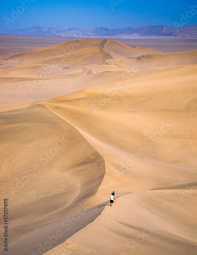 walk through the dunes of the china gobi