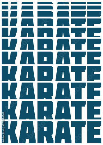 Martial art colored t-shirts, poster design. Karate style emblem.